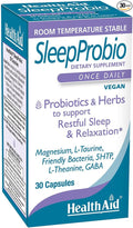 HealthAid SleepProbio, Vegan Sleep Support Supplement, 30 Capsules, Once Daily Probiotics and Herbs to Support Restful Sleep & Relaxation