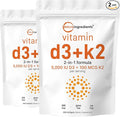 Micro Ingredients Vitamin D3 5,000 IU + K2 MK-7 100 mcg, 2 Pack (600 Softgels) | Liquid-Filled with Sunflower Oil | 2-in-1 Vitamins D & K Complex | Extra Strength, Easy to Swallow, Non-GMO, No Gluten