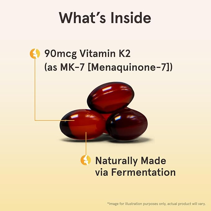 Jarrow Formulas MK-7 90 mcg - Bioactive Form of Vitamin K2-120 Servings (Softgels) - for Bone & Cardiovascular Health - Vitamin K2 MK-7 Dietary Supplement - Gluten-Free