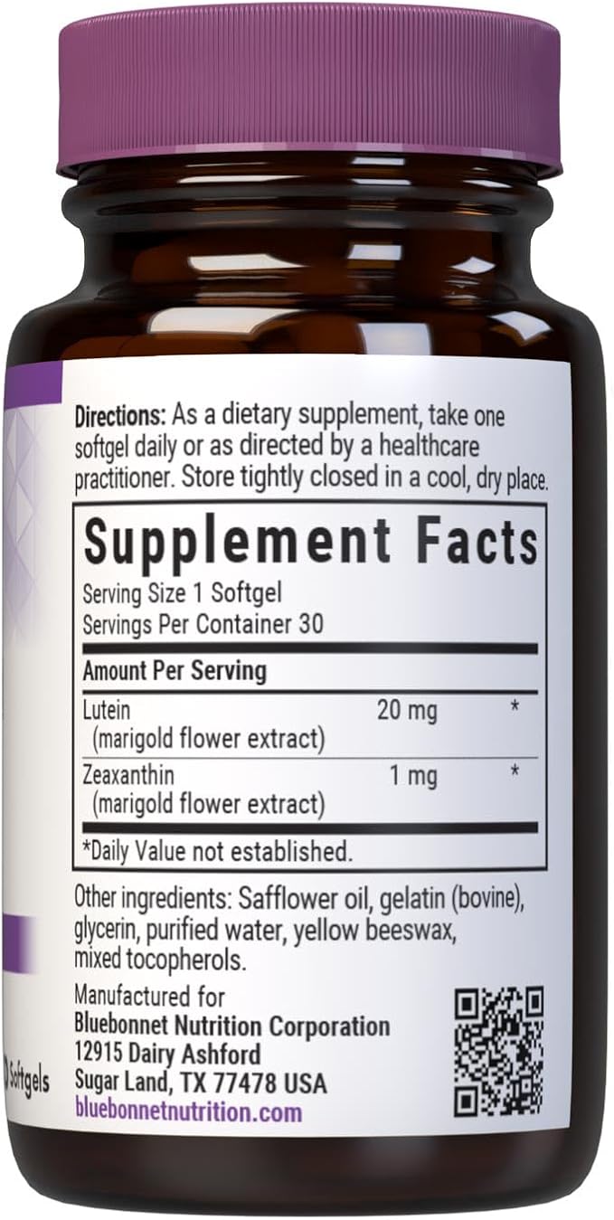 BLUEBONNET NUTRITION LUTEIN 20 mg
