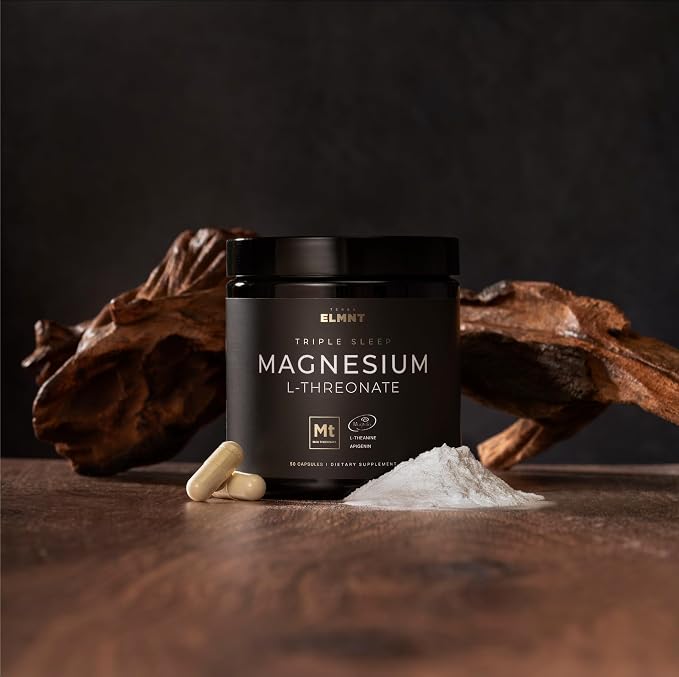 Triple Sleep Magnesium L-Threonate w. Apigenin, Theanine & Magtein Magnesium L Threonate - High Absorption Magnesium Supplement Capsules for Men and Women Magnesium Powder Pills