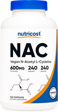 Nutricost N-Acetyl L-Cysteine (NAC) 600mg, 240 Vegetarian Capsules - Vegan, Non-GMO, Gluten Free