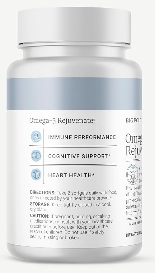 BIG BOLD HEALTH Omega-3 Rejuvenate Wild Alaskan Fish Oil Supplement with PRMs ⎹ EPA, DHA, & DPA Fatty Acids ⎹ Vitamins A and D to Support Immune Balance & Brain Wellness (120 Softgels)