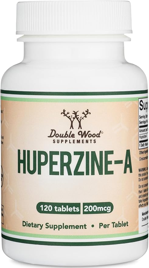 Huperzine A 200mcg (Third Party Tested) 120 Tablets, Brain Supplement to Promote Acetylcholine (Acetylcholinesterase Inhibitor) - Supports Memory and Focus by Double Wood