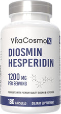 Diosmin Hesperidin 1200 mg Complex, 240 Capsules, Citrus Bioflavonoids Rich Fruit Extract, 100% Vegetarian, Non-GMO & Gluten Free (180 Count (Pack of 1))