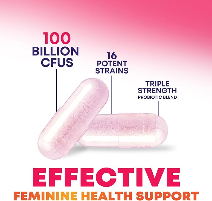 Probiotics for Women - Probiotic Blend 100 Billion CFU Per Serving - Women's Probiotic for Targeted Vaginal & Digestive Health Support - 16 Strains, Cranberry, Prebiotics - Bottled USA - 60 Capsules