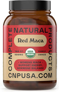 Organic Red Maca Root Capsules 800mg - Gelatinized Red Maca Powder Supplement, Plant Based Vegetarian Pills, Non GMO Clean Formula, 100 Count Glass Bottle, Made in USA Certified Organic Supplement