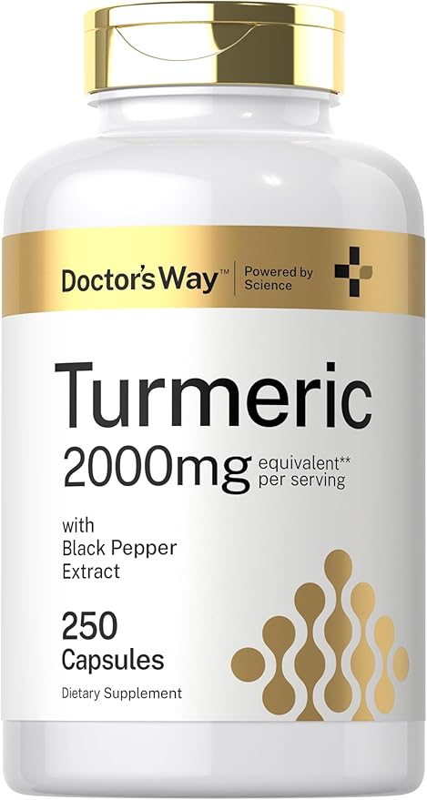 Doctor's Way Turmeric Curcumin Supplement | 250 Capsules | with Black Pepper Extract | 95% Curcuminoids | Non-GMO, Gluten Free Complex