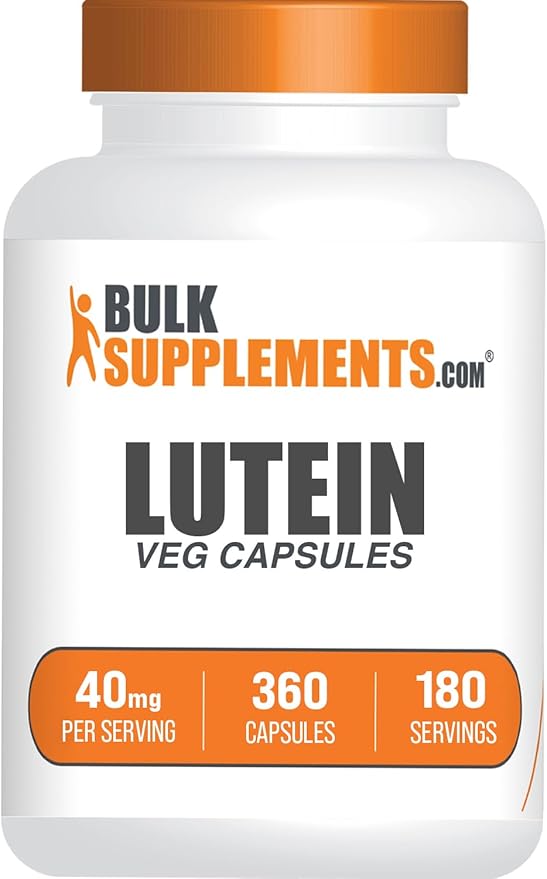 BulkSupplements.com Lutein Capsules - Eye Vitamins, Antioxidant Source - Gluten Free, 2 Capsules per Serving, 40mg Serving, 360 Count (Pack of 1)