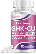 GHK-Cu Copper Peptide Supplement, 300 mcg per Serving, Liposomal Formula, 100 Vegan Capsules – Beauty Support Matrix with Biotin, Phytoceramides & Herbal Blend