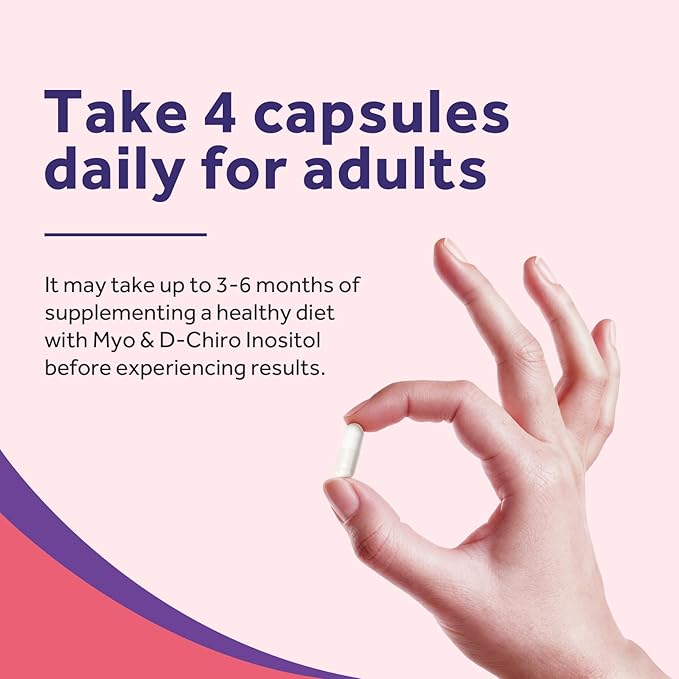 Doctor's Recipes Inositol Supplement for Women, Myo-Inositol & D-Chiro Inositol Capsules 2050mg per Serving, Ideal 40:1 Blend, 120 Vegan Caps
