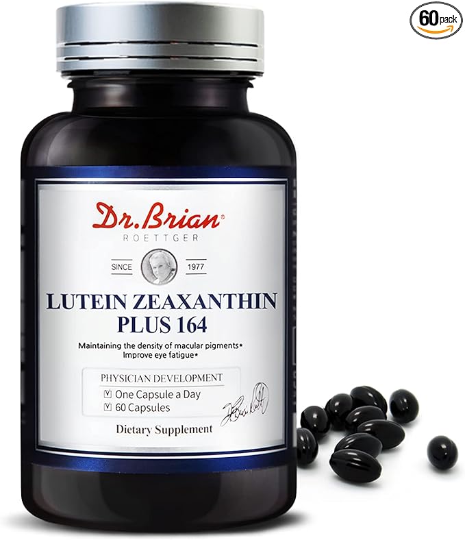 Dr. Brian Lutein and Zeaxanthin Supplements, Eye Vitamins Macular Degeneration Supplements Non-GMO, Gluten Free for Dry Eyes Vision Health, 60 Capsules
