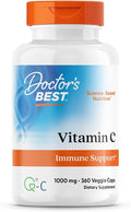Doctor's Best Vitamin C 1000mg Supplement for Men & Women - Vegan Vitamin C Capsules as Q-C Ascorbic Acid, Immune Health Support for Adults, Non GMO, Gluten Free, Soy Free - 360 Veg Caps