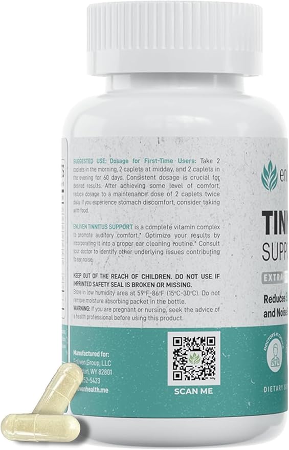 Tinnitus Relief Pills for Ringing Ears – Ear Tinnitus Relief for Ringing Ears with Flavonoids, B12 & Inositol – for Pain in Ears & Health Support – 180 Caplets – Daily Ear Ringing Relief 2 pack 360 Ct