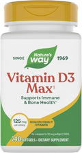 Nature's Way Vitamin D3 Max, Supports Healthy Bones and Teeth*, Supports Immune Health*, 125mcg per Serving, 240 Softgels