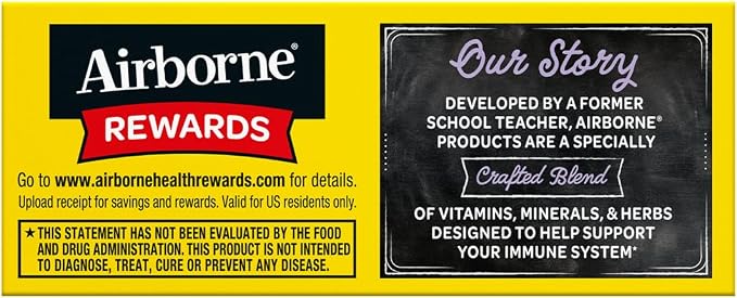 Airborne Elderberry + Zinc & Vitamin C Effervescent Tablets, Immune Support Supplement with Powerful Antioxidant Vitamins A C E, 20 Fizzy Drink Tablets, Elderberry Flavor