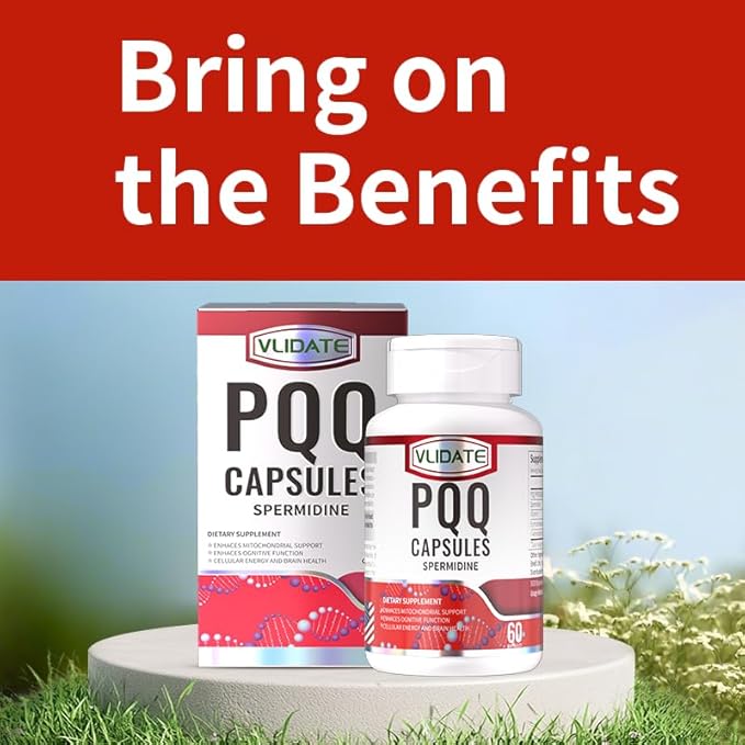 PQQ Complex – Featuring Pyrroloquinoline Quinone, GABA, Spermidine & Vitamin E – Enhances Mitochondrial Support & Brain Function – 30 Vegetarian Capsules