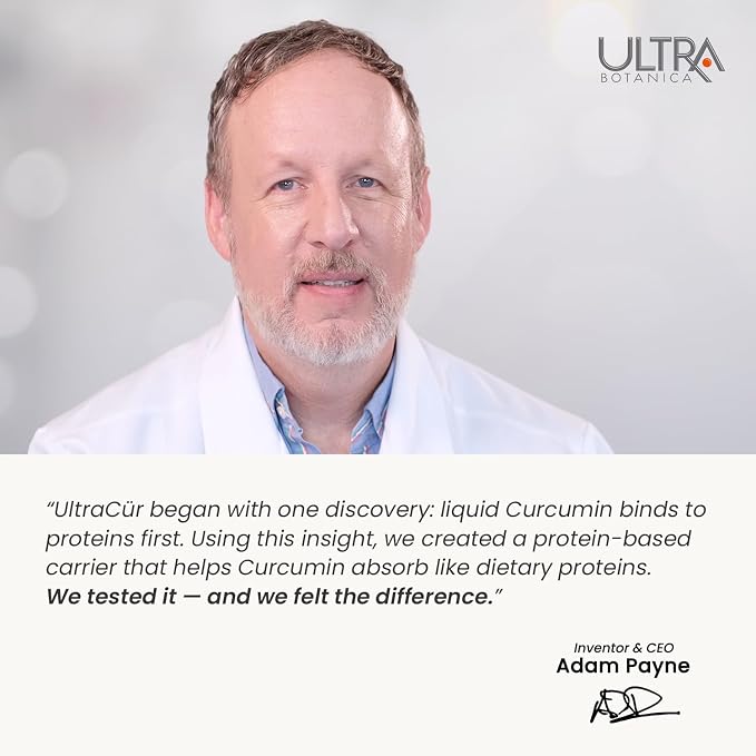 Ultracur Curcumin Complex Supplement - Ultra Bioavailable High Absorption Turmeric Curcumin Supplement for Joint, Muscle & Brain Support - Patented Protisorb for Premium Absorption – 60 Capsules