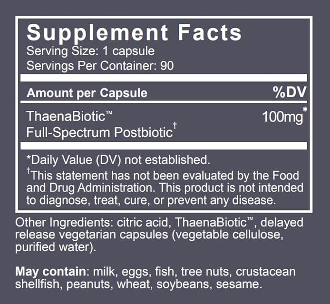 ThaenaBiotic Postbiotic - World's First Human-Derived Postbiotic Supplement - 90 Count