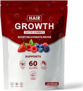 Hair Growth Gummies for Black Women, with Biotin-Silica Complex (5000mg Biotin) & Vitamin D (30mcg), Supports Healthy Hair Growth & Strength, Skin & Nail Care, Non-GMO, 60 Gummies