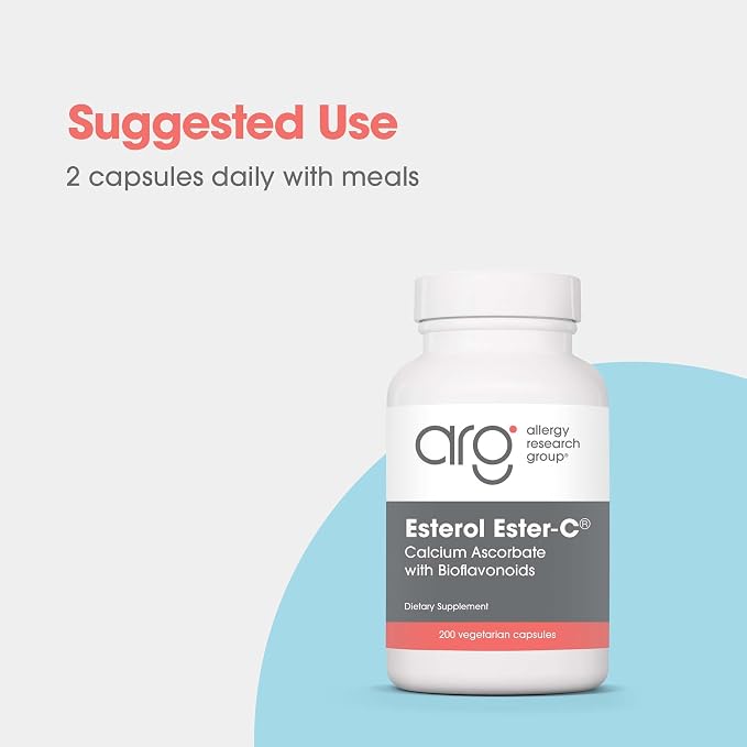 Allergy Research Group Esterol Ester C - Delivers 1.35 g Vitamin C - Buffered Vitamin C with Bioflavonoids & Quercetin - Immune & Antioxidant Support - 200 Servings - 200 Capsules