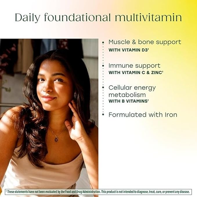 MegaFood One Daily Multivitamin for Women and Men, Immune Support Supplement with Real Food, Vitamin C & Vitamin B, Bone Health, Cellular Energy Metabolism, Vegetarian, Non-GMO, 90 Tablets