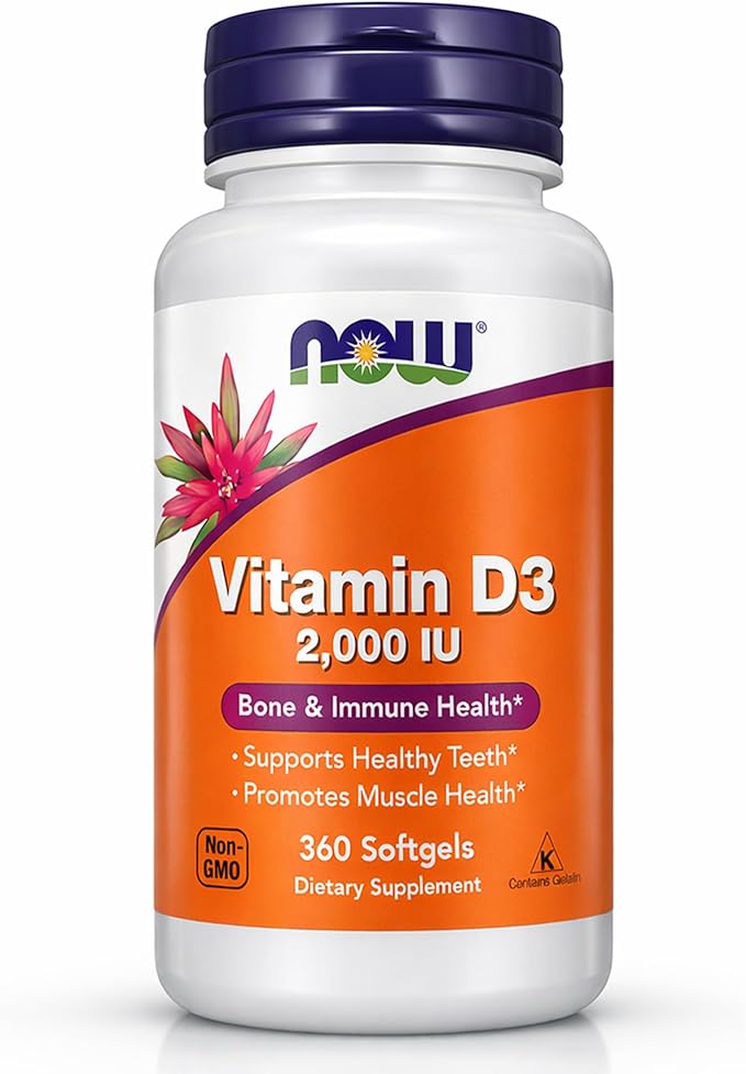NOW Foods - Vitamin D-3 2000 IU High Potency, Structural Support* 360 softgels