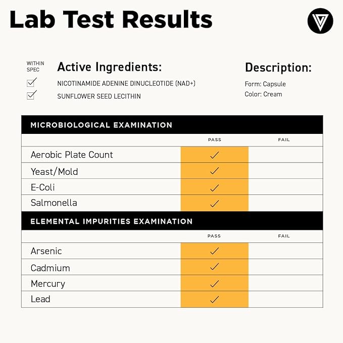 Vital Vitamins NAD Supplement - NAD+ (Nicotinamide Adenine Dinucleotide) for Men & Women - Made with Liposomal Delivery - Cellular Anti-Aging Support, Energy, Focus - 30-Day Supply