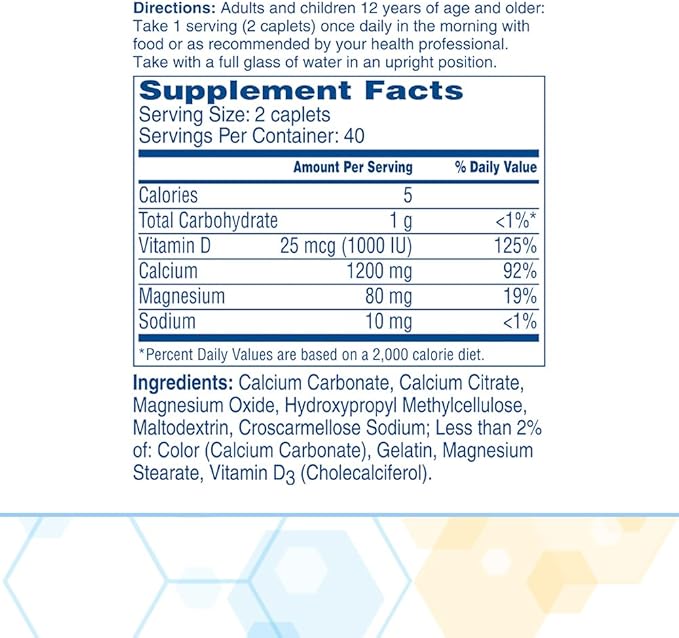 Citracal Slow Release- Calcium 1200 mg with Vitamin D3, Magnesium, Calcium Supplement, Bone Health Support, Take Once Daily Caplet, 80 Count
