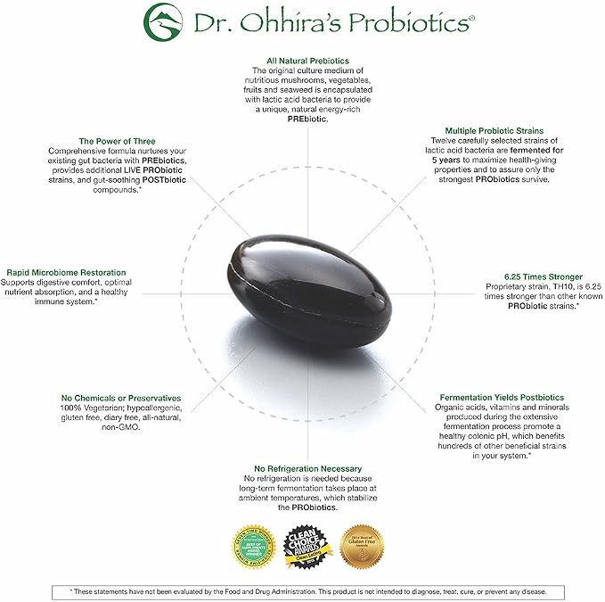 Essential Formulas Dr. Ohhira’s Probiotics Professional Formula with 5 Year Fermented Prebiotics, Live Active Probiotics and The only Product with Postbiotic Metabolites, 60 Capsules