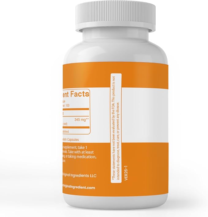 PURE ORIGINAL INGREDIENTS Ashwagandha (100 Capsules) Always Pure, No Additives Or Fillers, Lab Verified