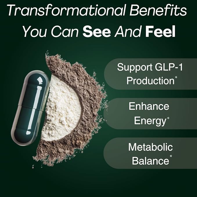 GLP-1 Supplement for Weight Loss & Appetite Control | 10-in-1 Berberine, Probiotic & Prebiotic | Gut Health & Metabolism Support for Women & Men, (60 Capsules)