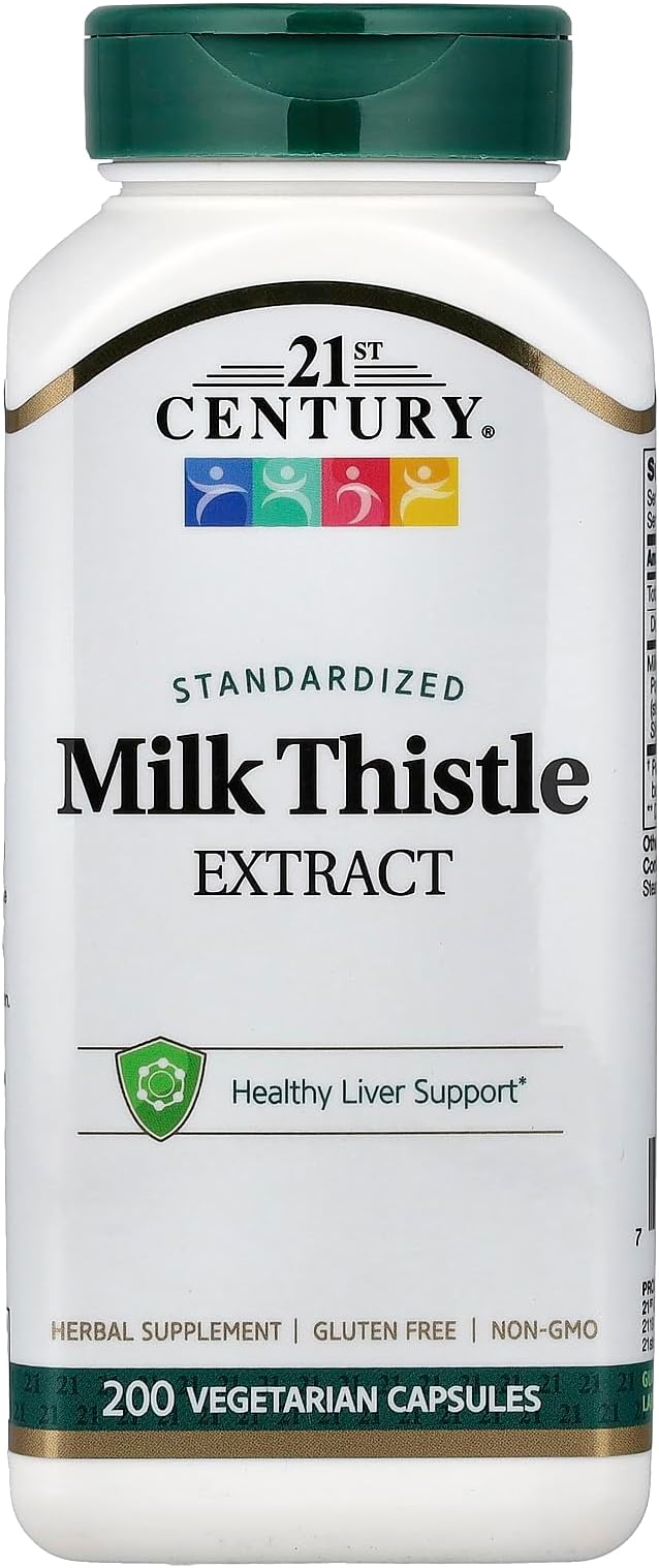 21st Century Milk Thistle Extract Veg Capsules, 200 Count