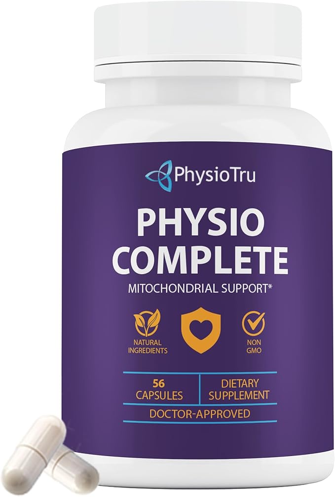 PhysioTru Physio Complete CoQ10 Supplement - Superior Nutrient Absorption, Antioxidant & Energy Support - Coenzyme Q10 Ubiquinone with Fulvic Acid, Magnesium Taurate & Reishi Extract - 1 Pack