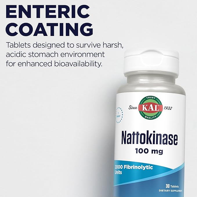 Kal 100 Mg Nattokinase Tablets, 30 Count