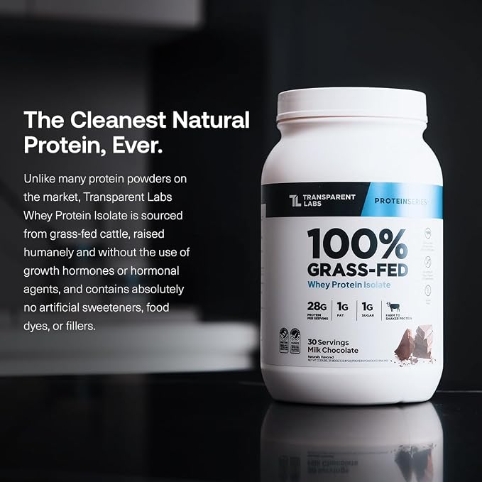 Transparent Labs Grass-Fed Whey Protein Isolate - Natural Flavor, Gluten Free Whey Protein Powder w/ 28g of Protein per Serving & 9 Essential Amino Acids - 5 Servings, Variety Pack