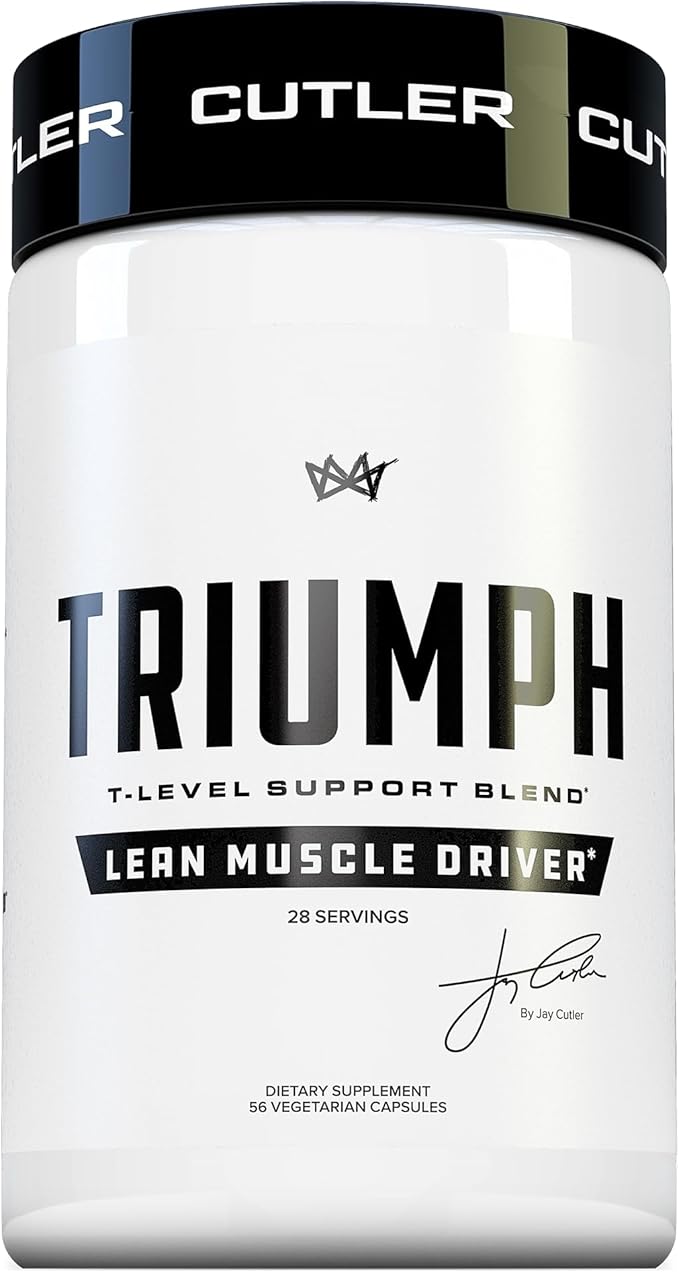 TRIUMPH Testosterone Booster for Men: Best Test Booster and Estrogen Blocker for Men with DIM, KSM 66 Ashwagandha, and Boron Citrate, Build Natural Lean Muscle Mass and Strength, 56 Veggie Capsules