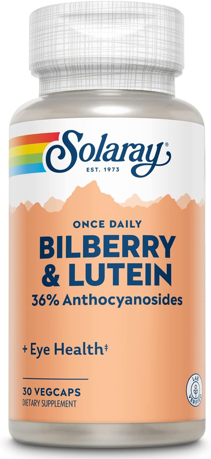 SOLARAY One Daily Bilberry and Lutein Supplement, 160 mg 30 Count