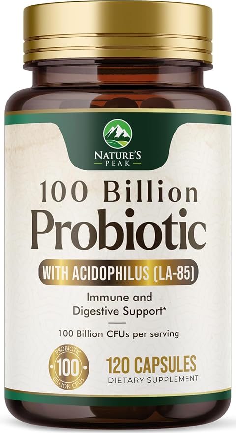 Probiotics 100 Billion CFU Per Serving - 16 Premium Probiotic Strains Prebiotics - Immune Support, Gut Health, Occasional Constipation, Gas & Bloating, Probiotics Supplement, USA Bottled, 120 Capsules
