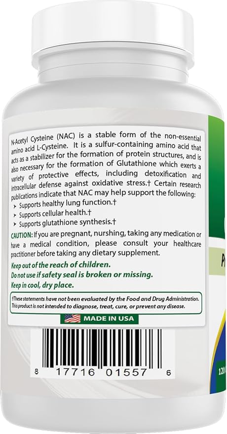 Best Naturals NAC - N Acetyl Cysteine 600 mg 120 Capsules - n Acetyl cysteine - Powerful antioxidant
