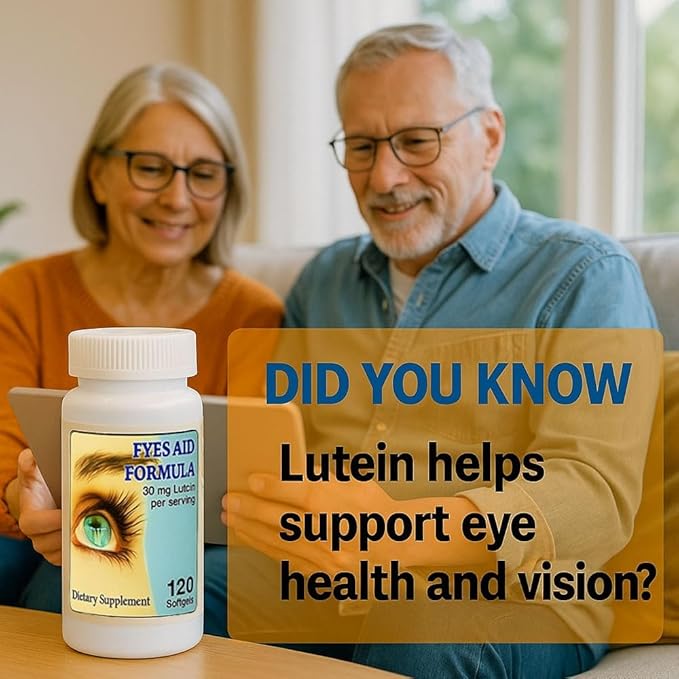 Nu Health Eyes Aid Formula | Lutein 30 mg with Vitamin A, Vitamin E & Zinc | 120 Softgels | Eye Function & Blue Light Support | Daily Vision Wellness
