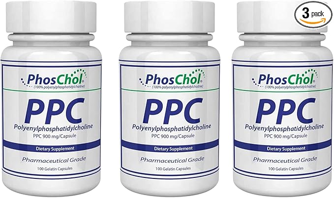 Nutrasal PhosChol PPC Polyenyl PhosphatidylCholine Choline Supplement 900mg 300 Gelatin Capsules
