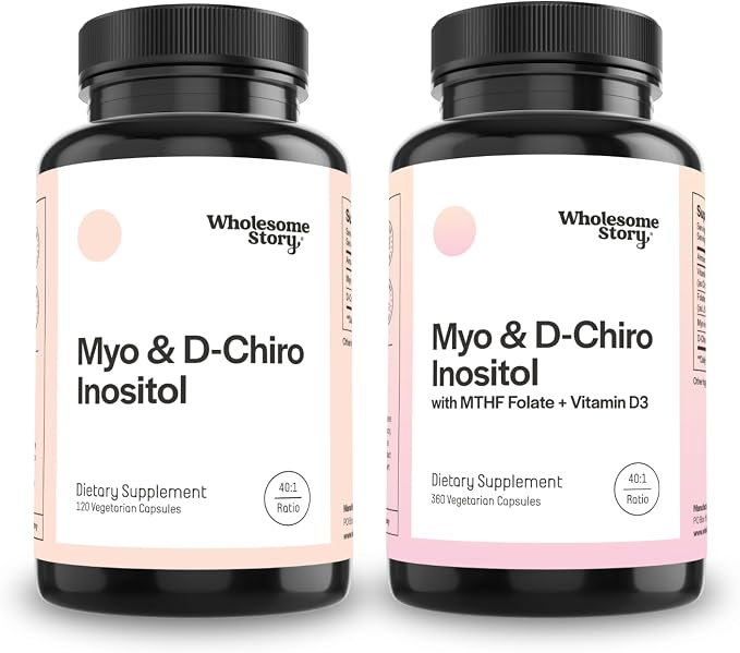 Myo & D Chiro Inositol + MTHF + Vitamin D3 | Myo-Inositol & D-Chiro Inositol Capsules with MTHF, Vitamin D3 Enhanced Bundle Supplement | Complete Hormonal & Fertility Support | 30 Servings