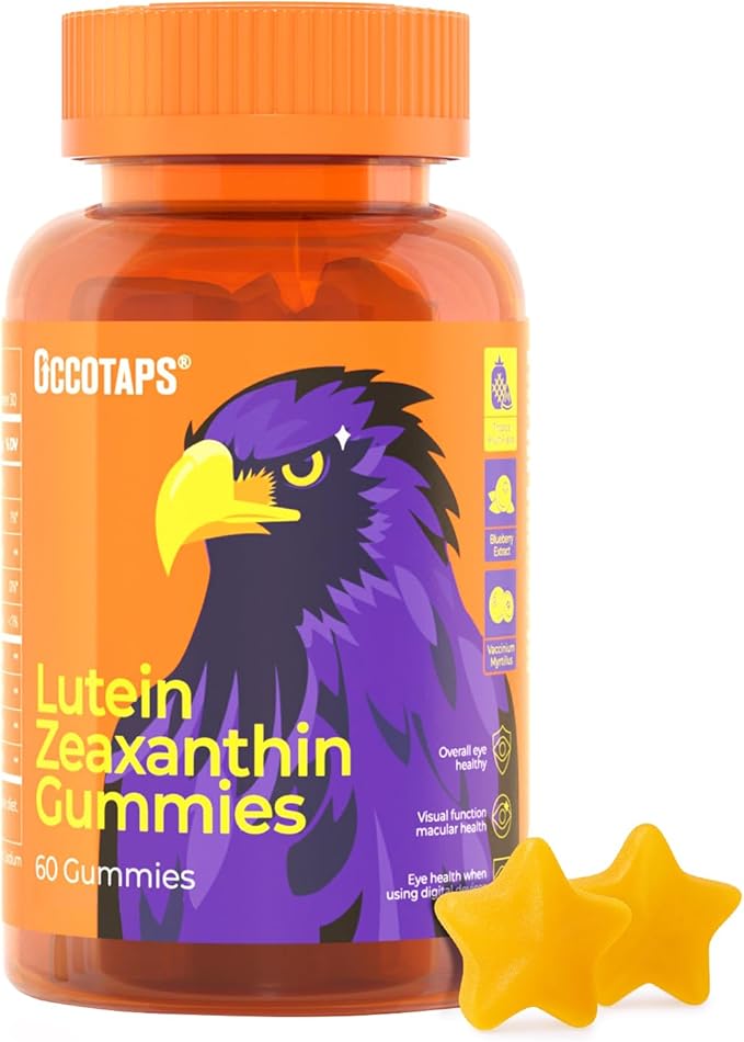 Lutein & Zeaxanthin Eye Vitamins Gummies for Daily Eye Health – 20mg Lutein, Sugar-Free, High-Potency Gummy with Bilberry Extract, Blue Light Support, Star-Shaped Gummies, 60 Count