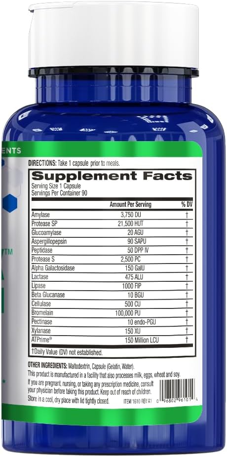 BioTrust AbsorbMax Broad Spectrum Digestive Enzyme Blend, Gluten Free, Non GMO, Digestive Support for Nutrient Digestion, Absorption and Periodic Digestive Discomfort and Bloating