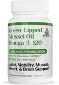 TURNER New Zealand Green Lipped Omega-3 Mussel Oil, 53x Higher Potency with UAF1000+ Super Antioxidant for Superior Joint Comfort & Mobility, No Fishy Aftertaste, 1 Bottle, 120 Softgels