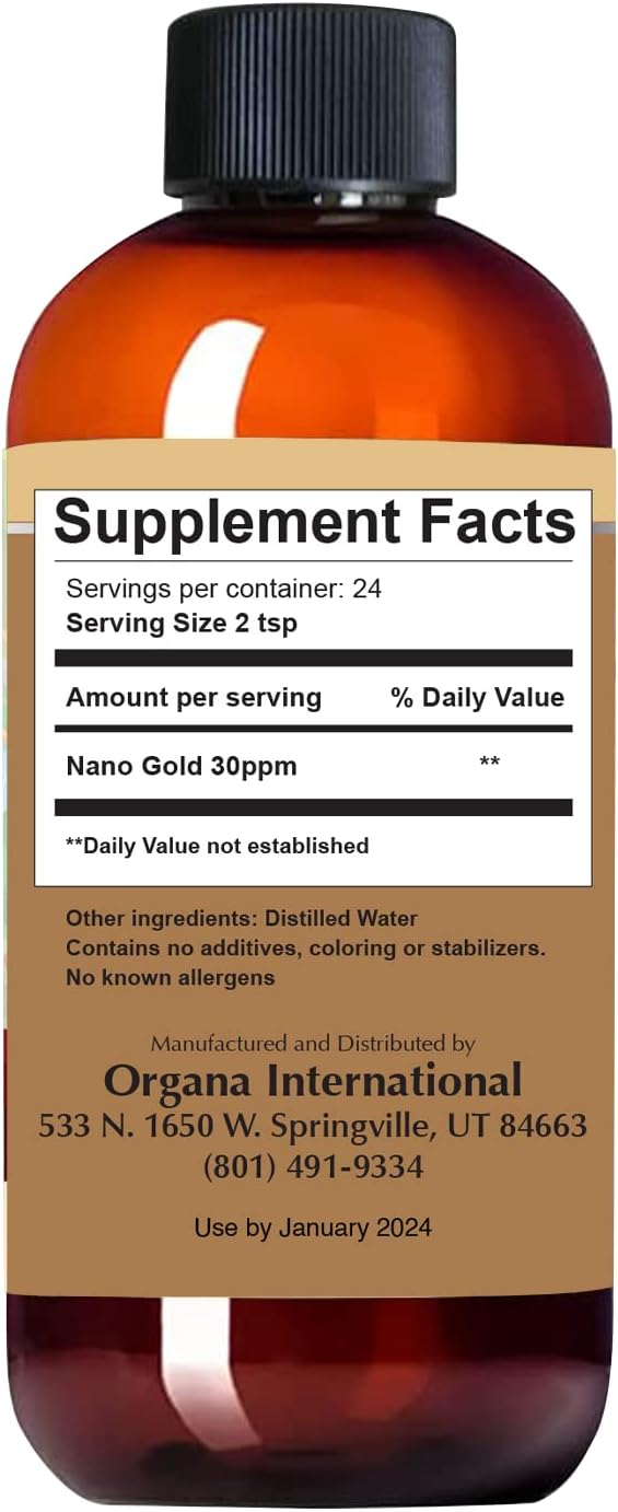 Organa Pure Crystalline Liquid Gold Supplement - 30 PPM - Colloidal Minerals 8 Ounce