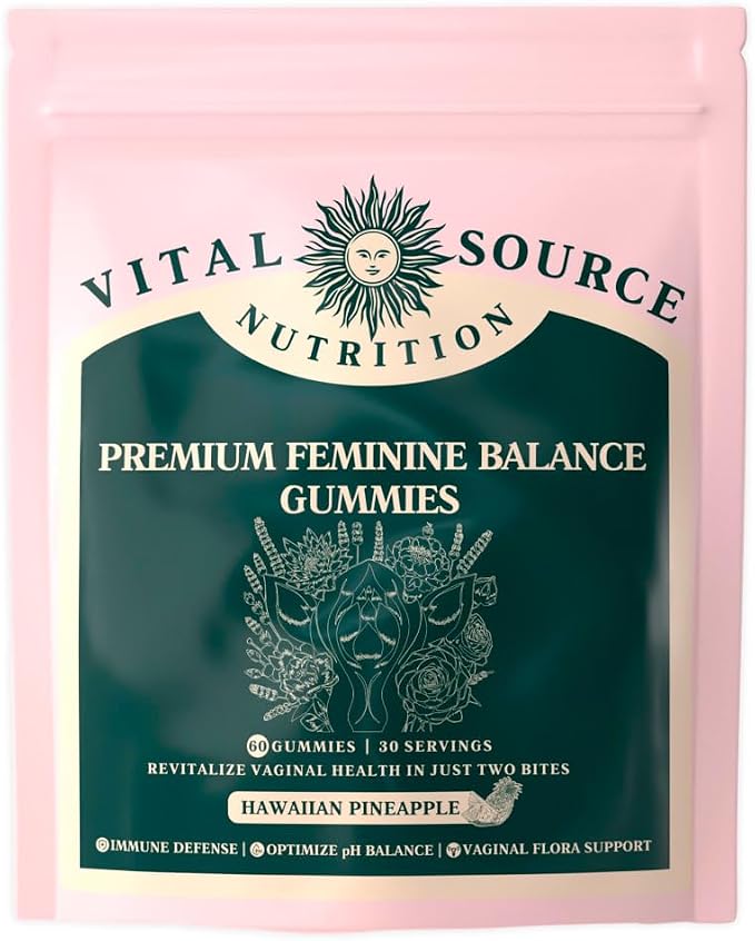 Vital Source Nutrition Vaginal Probiotic Gummies for Women - pH Balance and Immune Defense, Support Healthy Odor and Vaginal Flora - Vegan, Gluten-Free - Hawaiian Pineapple - 60 Gummies - 30 Servings