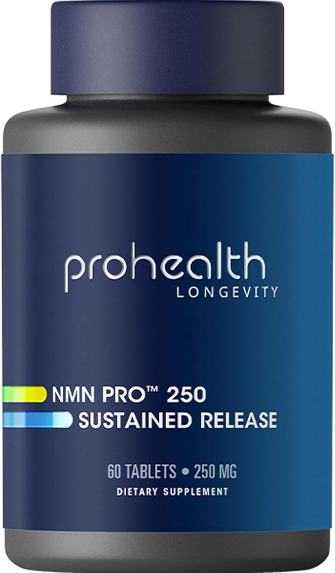 ProHealth NMN Pro 250 Sustained Release (60 Tablets) 250 mg Uthever® NMN. NAD+ Precursor for Cellular Energy, Mitochondrial Support & Healthy Aging. USA Manufactured, Triple Lab-Tested