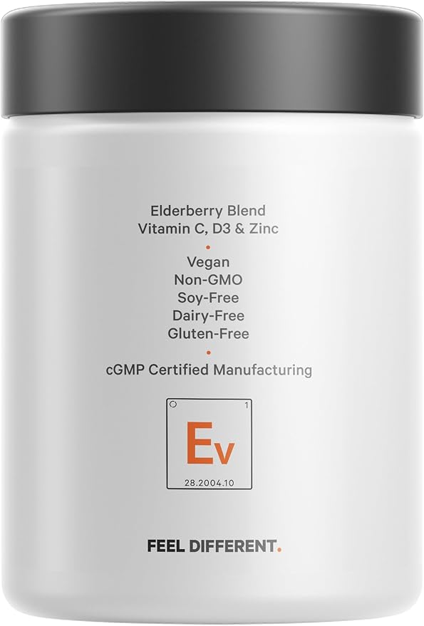 Codeage Elderberry Vitamins - Organic Fermented Elderberry Blend, Vitamin C from Ascorbic Acid & Organic Acerola Cherries, Vitamin D3, Zinc, Sambucus Berries - 90 Capsules